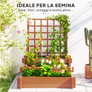 Outsunny Ξύλινη Ζαρντινιέρα με Τρίτης Επίπεδα Πέργκολα από Έλατο κα...
