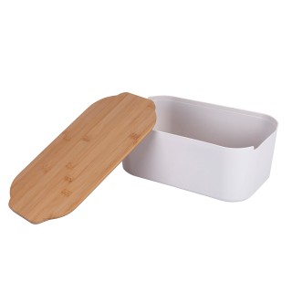 Galileo Ποδαράκι από πορσελάνη με καπάκι από μπαμπού 33x18,5x12 cm ...