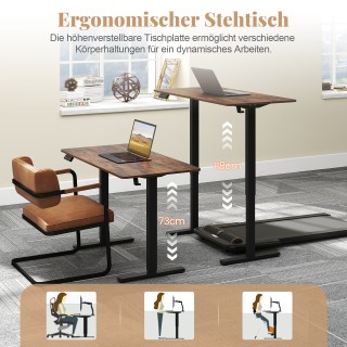 Costway Ηλεκτρικό Ρυθμιζόμενο Γραφείο 120 x 60 cm με Γάντζο σε Ρουσ...