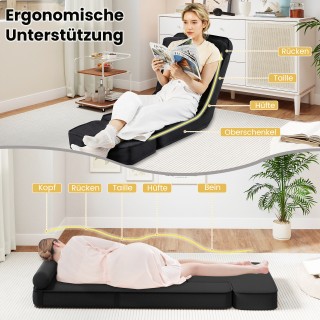 Costway Πτυσσόμενο Gaming Καναπές-Καρέκλα Δαπέδου με Ρυθμιζόμενη Πλ...