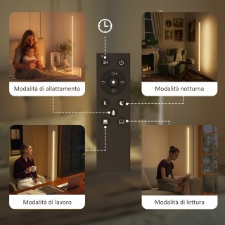 HOMCOM Λάμπα Δαπέδου LED Ύψος 150 cm με Ρυθμιζόμενη Θερμοκρασία Χρώ...