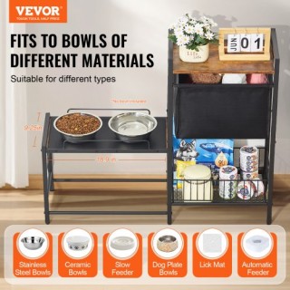 VEVOR  Σταθμός Σίτισης Κατοικιδίων με Αποθήκευση Τροφής & Οργάνωση ...