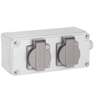 BAKAJI Εξωτερικό Κουτί Πολύπριζου Τοίχου με 2 Αδιάβροχες Πρίζες Sc... BAKAJI Εξωτερικό Κουτί Πολύπριζου Τοίχου με 2 Αδιάβροχες Πρίζες Sc...