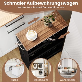 Costway Συμπαγές 4-επίπεδο Ρολό Τρόλεϊ Κουζίνας 80,5 x 20 x 47,5 cm...