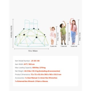 VEVOR 6FT Γεωμετρικός Θολωτός Αναρριχητικός Εξοπλισμός Παιδικής Χαρ... VEVOR 6FT Γεωμετρικός Θολωτός Αναρριχητικός Εξοπλισμός Παιδικής Χαρ...
