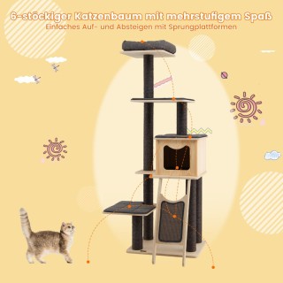 Costway Πύργος Γάτας με Ονυχοδρόμιο και Πλατφόρμες Αναρρίχησης PS74...