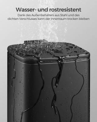 Κάδος Απορριμμάτων Μπάνιου SONGMICS 8L, Μαύρος 