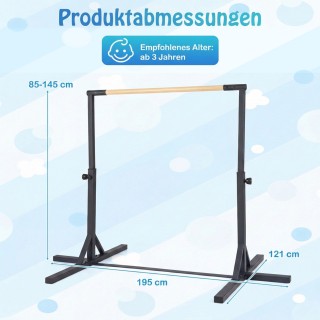 Costway Οριζόντιος μονόζυγος γυμναστικής με 12-πλή ρύθμιση ύψους απ...