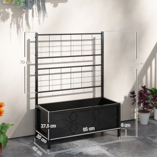 Outsunny  Υπερυψωμένο Κρεβάτι Κήπου με Πέργκολα για Αναρριχώμενα Φυ...