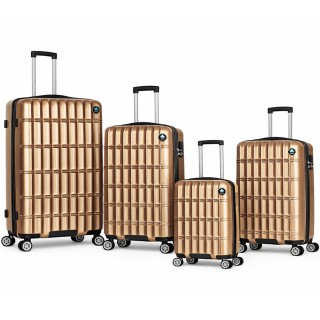 PROVITERA Σετ 4 Βαλίτσες Σκληρή Κατασκευή Τρόλεϊ Ταξιδιού Χρυσό με ...