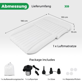 Costway  Ευρύχωρο Φουσκωτό Στρώμα Ταξιδίου 190 x 130 x 15 cm AK10003MB