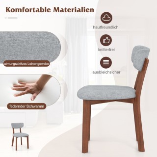 Costway  Σετ Καρεκλών Τραπεζαρίας με Εργονομικό Σχεδιασμό και Ξύλιν...