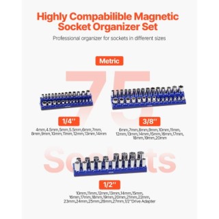 VEVOR Μαγνητική Θήκη Υποδοχών 3τμχ Μπλε Μετρική TTJCXSL3JTCX4OQL0V0 VEVOR Μαγνητική Θήκη Υποδοχών 3τμχ Μπλε Μετρική TTJCXSL3JTCX4OQL0V0