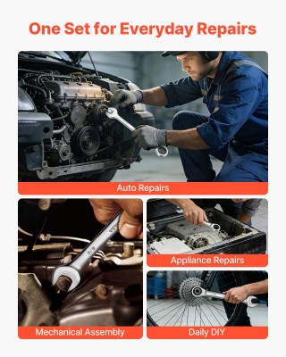 VEVOR Σετ Γερμανικών Κλειδιών 16 Τεμαχίων SAE, Οδοντώσεις 72, Χρώμι... VEVOR Σετ Γερμανικών Κλειδιών 16 Τεμαχίων SAE, Οδοντώσεις 72, Χρώμι...