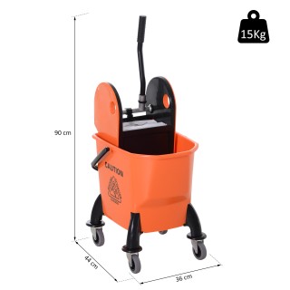 Homcom Professional Cleaning Cart with αφαιρούμενο Wringer και ρόδε... Homcom Professional Cleaning Cart with αφαιρούμενο Wringer και ρόδε...