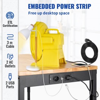 Ρυθμιζόμενος Πάγκος Εργασίας VEVOR με Ροδάκια και Πρίζες, 155x51 εκ... Ρυθμιζόμενος Πάγκος Εργασίας VEVOR με Ροδάκια και Πρίζες, 155x51 εκ...