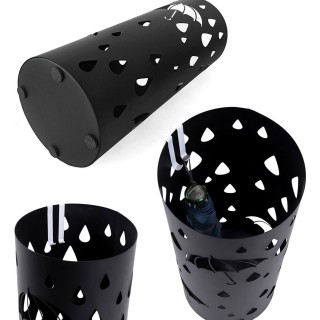 BAKAJI  Σταντ ομπρελοθήκης από σίδερο, στρογγυλό σχέδιο, μαύρο, με ...