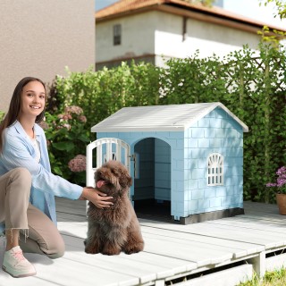 Costway Πλαστική Σκυλόσπιτα με Αδιάβροχη Πόρτα και Παράθυρα για Μικ... Costway Πλαστική Σκυλόσπιτα με Αδιάβροχη Πόρτα και Παράθυρα για Μικ...