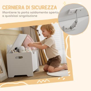 AIYAPLAY Ξύλινο Κουτί Παιχνιδιών σε Σχήμα Αρκούδας, Χωρητικότητα 20...