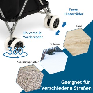 Costway Πτυσσόμενο Καρότσι Αγορών με Ρόδες 66 x 46 x 94,5 cm Μαύρο ...