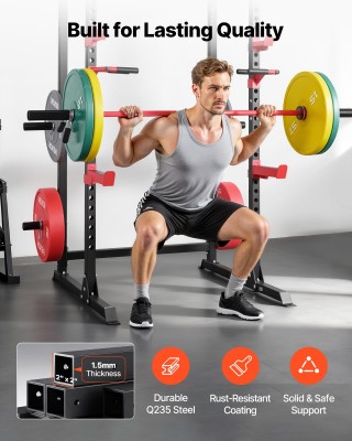 VEVOR Πολυόργανο Power Cage με Ρυθμιζόμενο Ύψος για Οικιακή Γυμναστ...