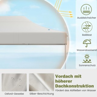 Costway Ρυθμιζόμενος Πτυσσόμενος Κήπος Pavilion 3x4,5m με Τροχήλατη...