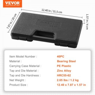 Σετ Κοπής Σπειρωμάτων VEVOR 40τμχ M3-M12 από Ατσάλι Ρουλεμάν SZHMJ... Σετ Κοπής Σπειρωμάτων VEVOR 40τμχ M3-M12 από Ατσάλι Ρουλεμάν SZHMJ...