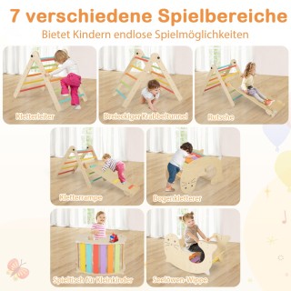 Costway Πολύχρωμο αναρριχητικό τρίγωνο με τσουλήθρα για παιδιά από... Costway Πολύχρωμο αναρριχητικό τρίγωνο με τσουλήθρα για παιδιά από...