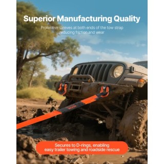 VEVOR Ιμάντας Έλξης Αυτοκινήτου 36000 lbs 20 ft Ανθεκτικό για Έκτακ...