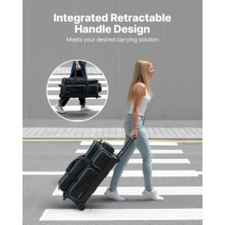 VEVOR Τσάντα Μπόουλινγκ με Ρόδες για 3 Μπάλες και Χώρο Παπουτσιών G...