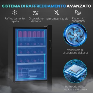HOMCOM Κάβα Κρασιού 53L με Ρυθμιζόμενα Ράφια για 12 Μπουκάλια και 2...