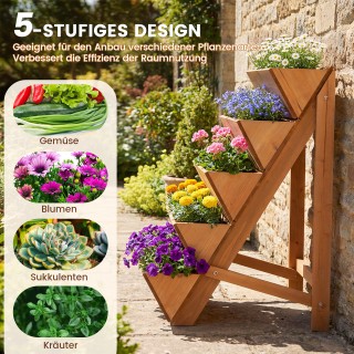 Costway Κάθετο Υπερυψωμένο Παρτέρι 5 Επιπέδων από Ξύλο Ελάτης Πορτο... Costway Κάθετο Υπερυψωμένο Παρτέρι 5 Επιπέδων από Ξύλο Ελάτης Πορτο...