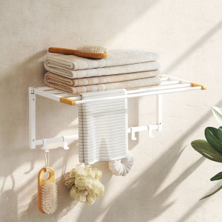 HOMCOM Αναδιπλούμενη Κρεμάστρα Τοίχου για Πετσέτες με 5 Ράβδους και... HOMCOM Αναδιπλούμενη Κρεμάστρα Τοίχου για Πετσέτες με 5 Ράβδους και...