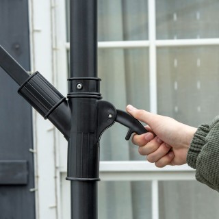 Outsunny Ομπρελόκηπος με Βραχίονα 3x2 μ με Μανιβέλα, Μέταλλο και Πο...