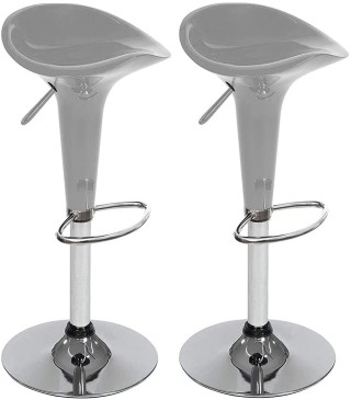 BAKAJI Σετ 2 Ρυθμιζόμενα Σκαμπό Κουζίνας από Ατσάλι και ABS Περιστ... BAKAJI Σετ 2 Ρυθμιζόμενα Σκαμπό Κουζίνας από Ατσάλι και ABS Περιστ...