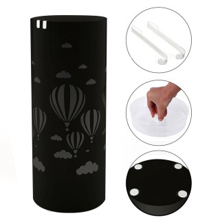 BAKAJI Στρογγυλή Σιδερένια Ομπρελοθήκη Μαύρη με Δοχείο Συλλογής Στα... BAKAJI Στρογγυλή Σιδερένια Ομπρελοθήκη Μαύρη με Δοχείο Συλλογής Στα...