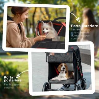 PawHut Πτυσσόμενο καροτσάκι για σκύλους με φερμουάρ εισόδους και πα... PawHut Πτυσσόμενο καροτσάκι για σκύλους με φερμουάρ εισόδους και πα...