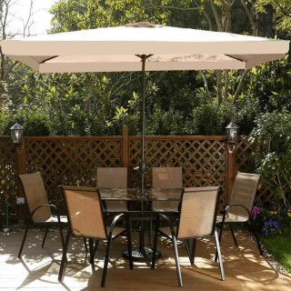 BAKAJI  Ομπρέλα Κήπου Κεντρικός Πόλος 3x3 Τορτόρα Ύφασμα με Πτερύγι...