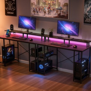 VEVOR Γραφείο Υπολογιστή με LED Φώτα, 120 εκ., με Ρυθμιζόμενη Ράφι ... VEVOR Γραφείο Υπολογιστή με LED Φώτα, 120 εκ., με Ρυθμιζόμενη Ράφι ...