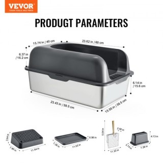 VEVOR Κουτί Άμμου Γάτας 6 με Φίλτρο και Αντιοσμητική Λειτουργία BK... VEVOR Κουτί Άμμου Γάτας 6 με Φίλτρο και Αντιοσμητική Λειτουργία BK...