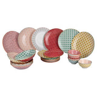 Villa DEste Σετ πιάτων 24 τεμαχίων από πορσελάνη για 6 άτομα με δι... Villa DEste Σετ πιάτων 24 τεμαχίων από πορσελάνη για 6 άτομα με δι...