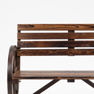 Outsunny Ξύλινος Κήπος Πάγκος 2 Θέσεων με Βραχίονες Τύπου Τροχού Αμ...