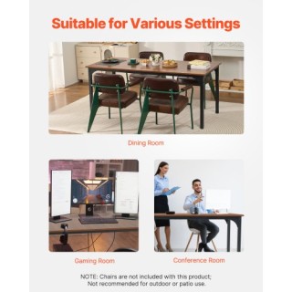 VEVOR Ορθογώνιο Τραπέζι Δείπνου Ξύλινο για 6-8 Άτομα 180x80x75 cm Z...