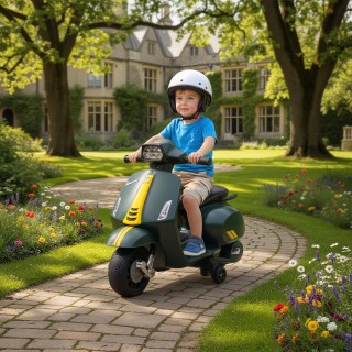 AIYAPLAY Παιδική Ηλεκτρική Μοτοσυκλέτα με Άδεια Vespa, Επαναφορτιζό...