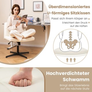 Costway Πολυτελής Περιστρεφόμενη Καρέκλα Γραφείου με U-Σχήματος Κά... Costway Πολυτελής Περιστρεφόμενη Καρέκλα Γραφείου με U-Σχήματος Κά...