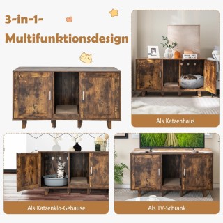 Costway Πολυλειτουργικό Έπιπλο Γάτας με Κρυφή Τουαλέτα και Ξύστρα, ... Costway Πολυλειτουργικό Έπιπλο Γάτας με Κρυφή Τουαλέτα και Ξύστρα, ...