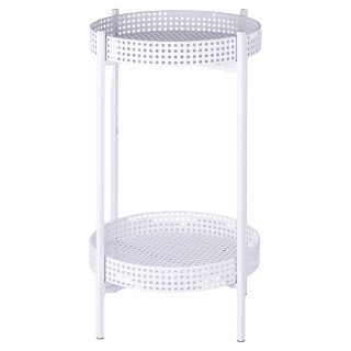 Galileo Πολυχρηστικό τραπέζι από σίδερο με 2 ράφια, εφέ ψάθας Βιένν...