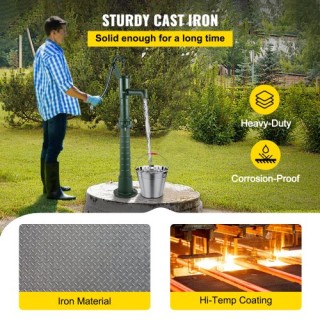 Αντλία Χειρός VEVOR με Βάση, Ρουστίκ Πράσινη Αντλία Κήπου  YBJLSBGT...