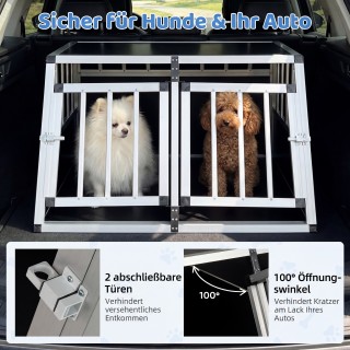 Costway Αλουμινένιο κλουβί μεταφοράς σκύλου με κλειδωμένη πόρτα και...