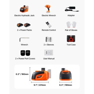 VEVOR Ηλεκτρικός Γρύλος Αυτοκινήτου 5 Τόνων / 11000 λίβρες Φορητό Σ...